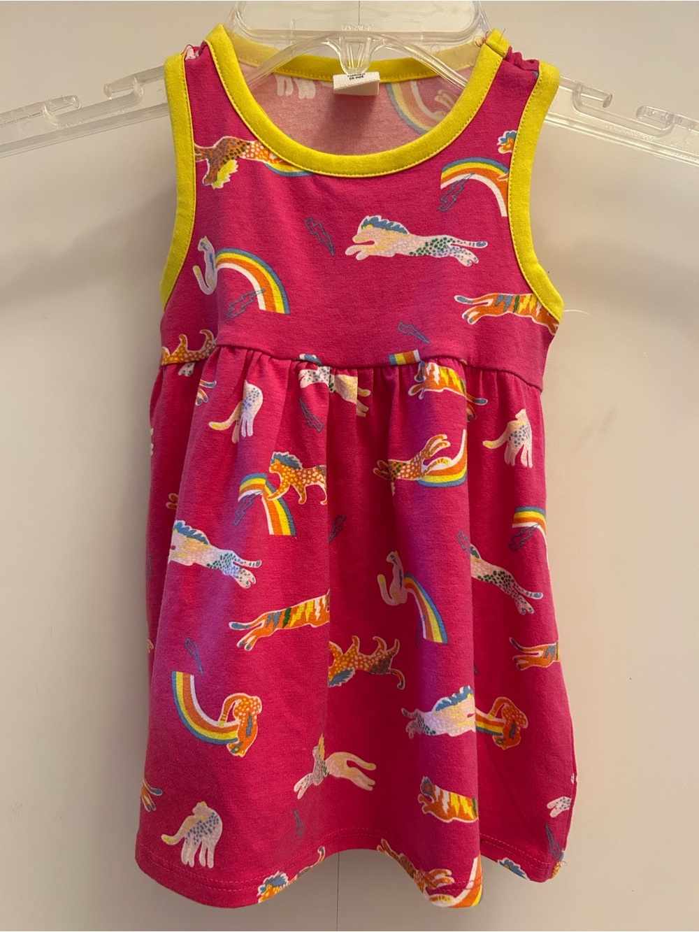 Tucker + Tate Hot Pink Sleeveless Dress with Rainbow & Animal Print